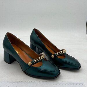 YDN Women Fashion Ankle Strap Pumps Pointed Closed Toe Mary Jane Chunky Mid Heel